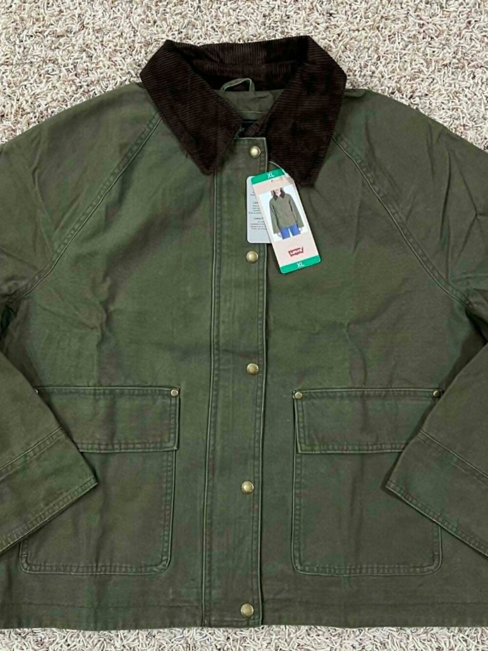 Levi's Women's Shorty Barn Canvas Jacket Green, Size XL (New) - Picture 5 of 16